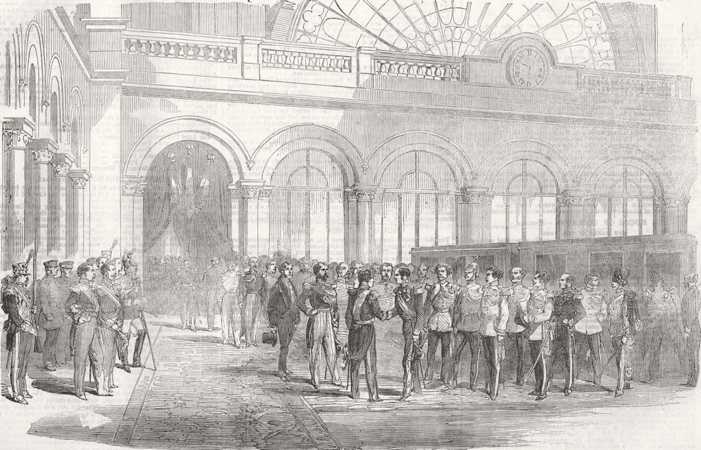 AUSTRIA. Archduke Maximilian, Strasbourg stn, Paris 1856 old antique print